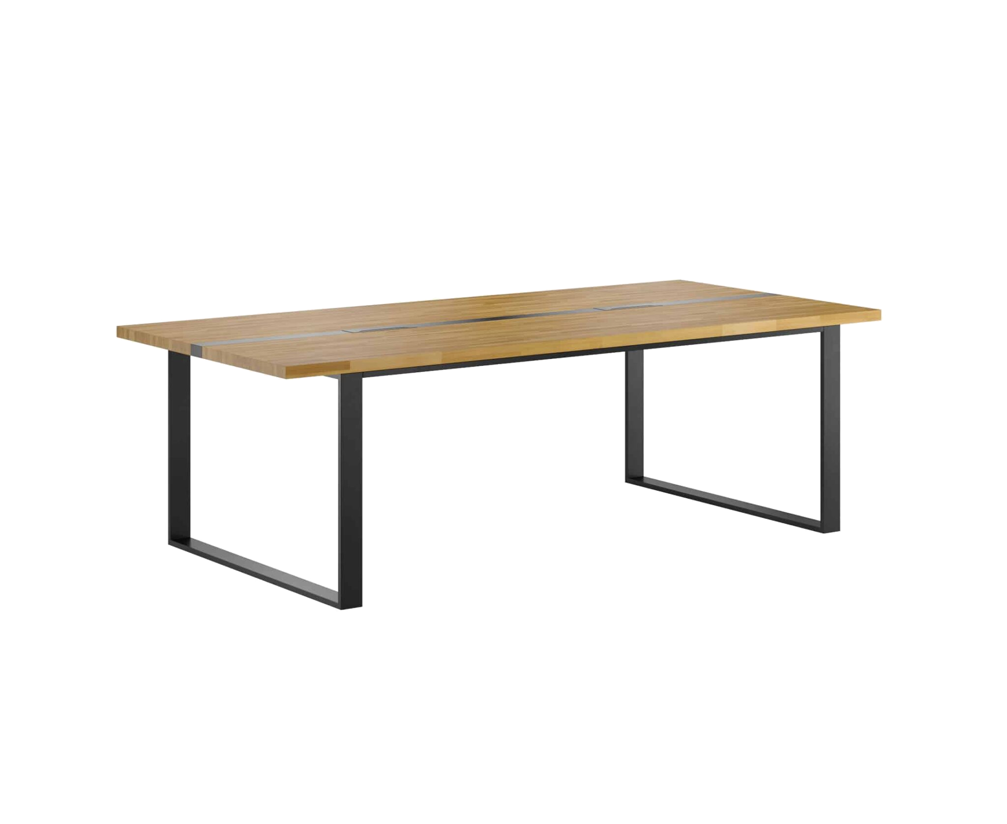 Table de conférence avec plateau en bois 250x120cm avec trou pour câbles