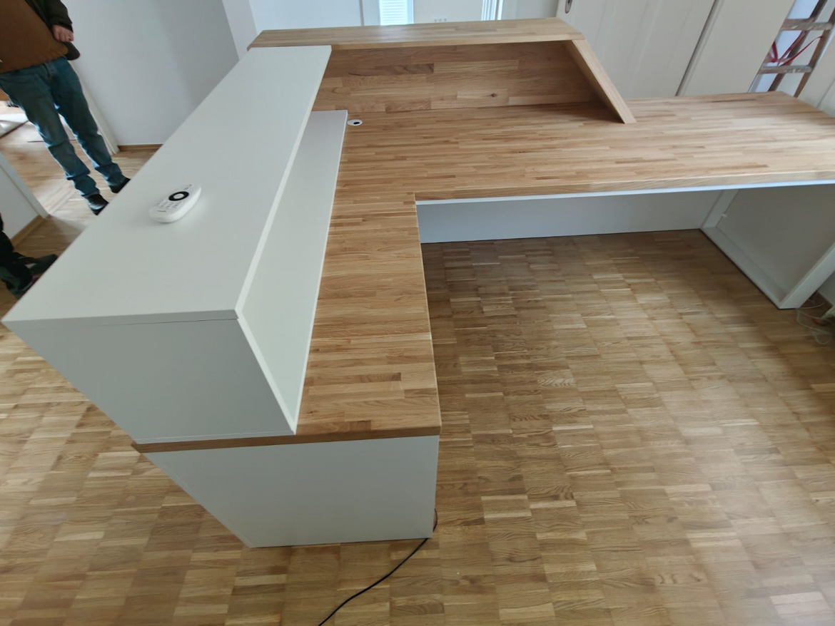 Comptoir d'accueil pour un cabinet thérapeutique à Hoya (Allemagne)