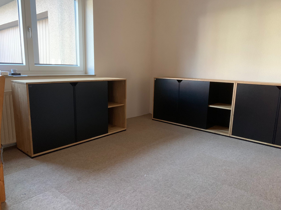 Commodes de bureau réalisées pour un client professionnel allemand